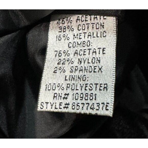 Donna Ricco Collection Sz 6 Black Brown Metallic Shimmer Bow Formal Dress - Picture 4 of 5